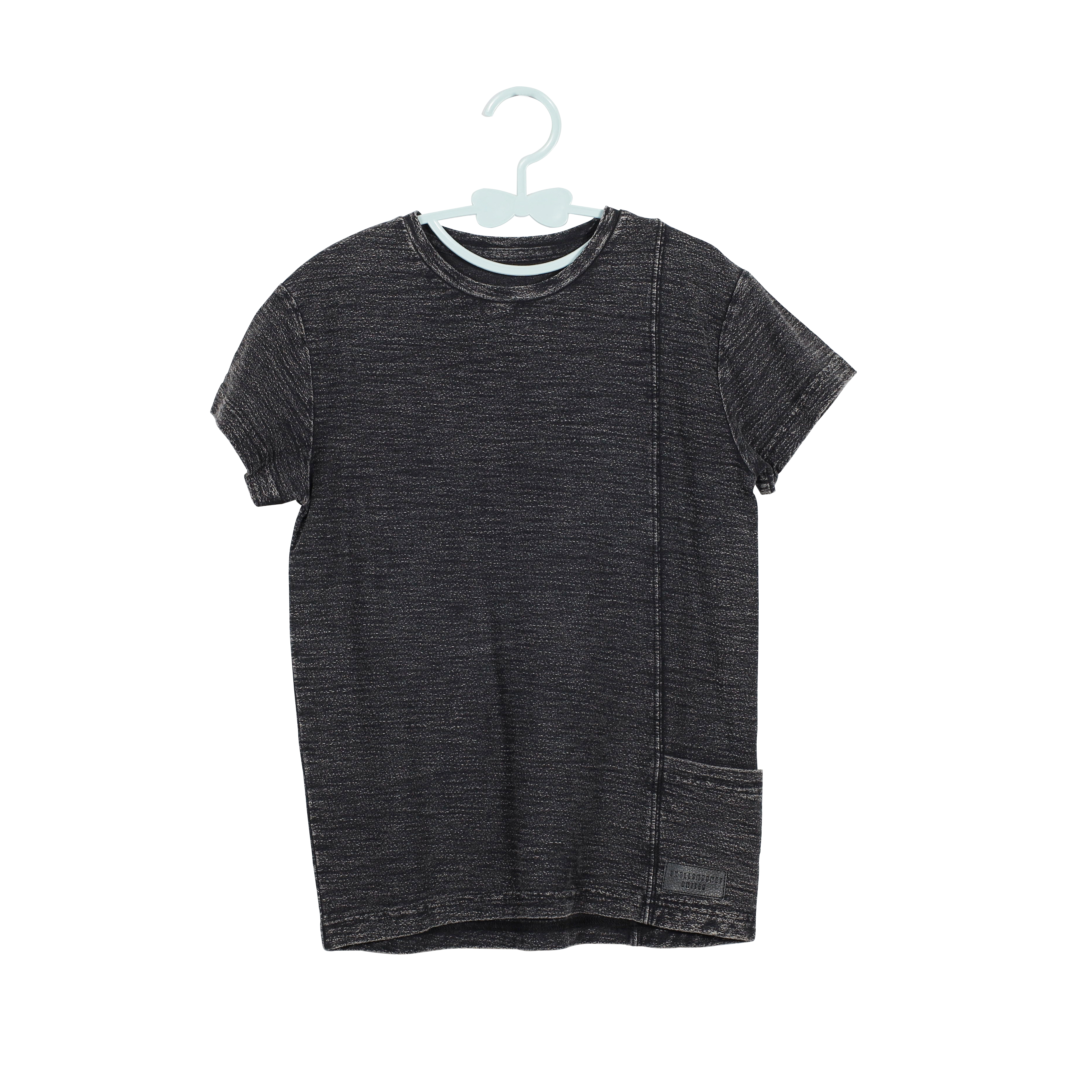 Fashion Leisure 100% Cotton Garment Dye Round Collar Short Sleeve Tee for Boys