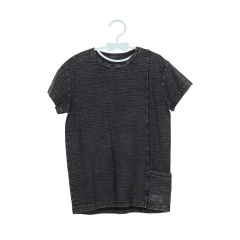 Fashion Leisure 100% Cotton Garment Dye Round Collar Short Sleeve Tee for Boys