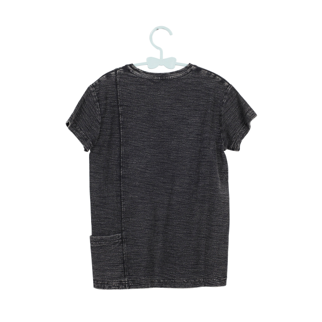 Fashion Leisure 100% Cotton Garment Dye Round Collar Short Sleeve Tee for Boys