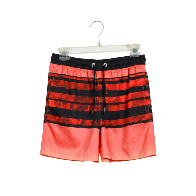 Summer 100% Cotton Trend New Fashion Red Print Beach Shorts for Man Rope Waistband