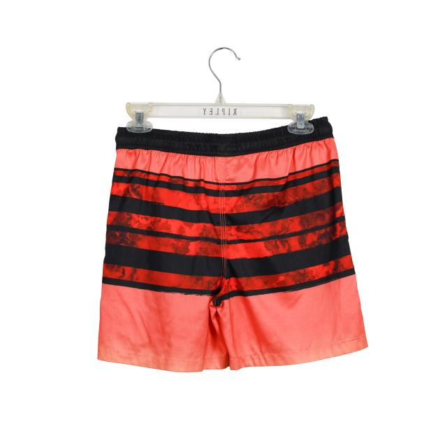 Summer 100% Cotton Trend New Fashion Red Print Beach Shorts for Man Rope Waistband