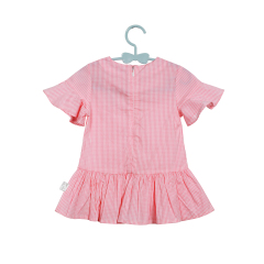 Fashion 100% Cotton Checked Dress for Girls, Stylish and Comfortable