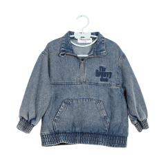Fashion Coat Long Sleeve 100% Cotton Denim Jacket Clothing Outwear for Kids