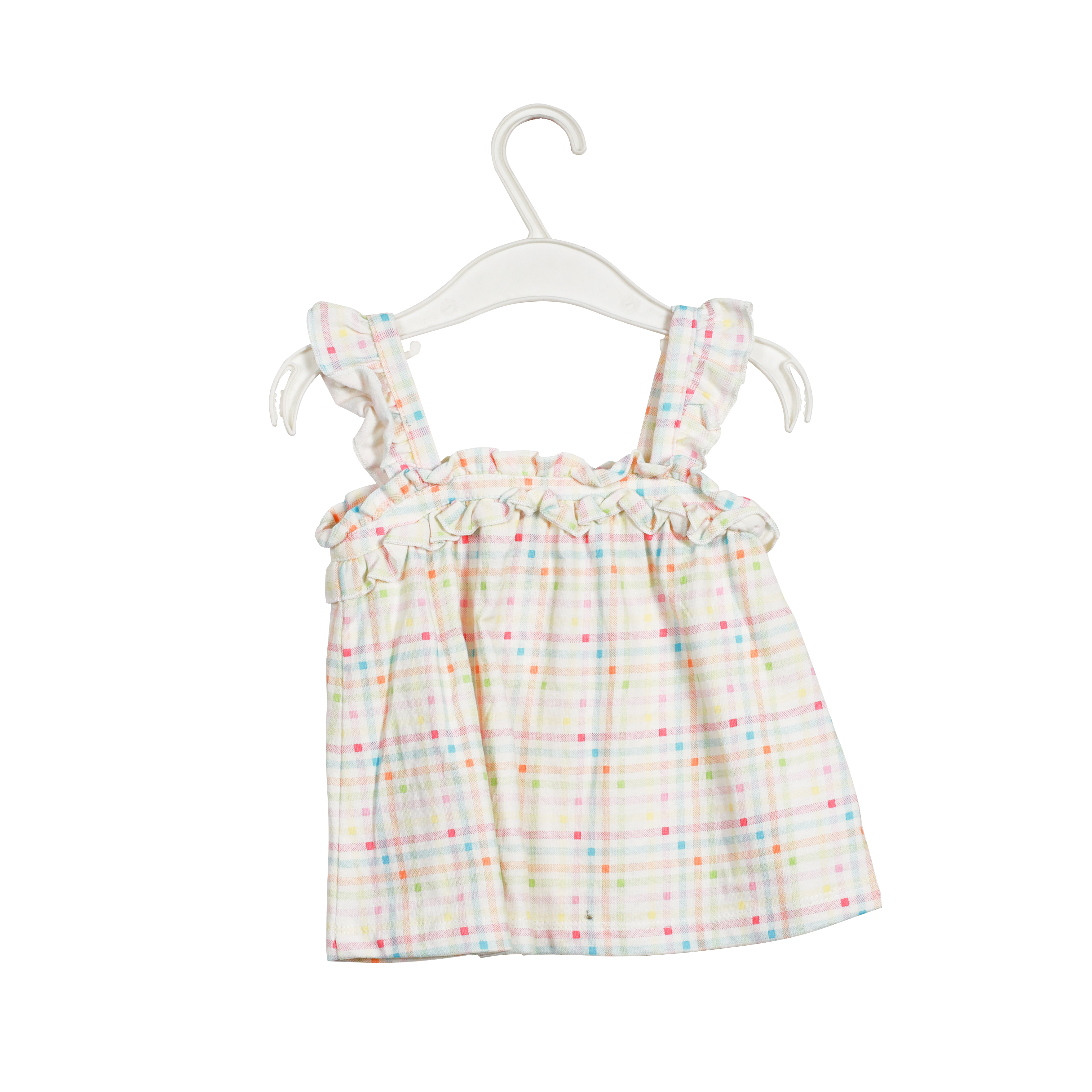 Summer Fashion Breathability Exquisite Embroidered Checked Jumper for Girls