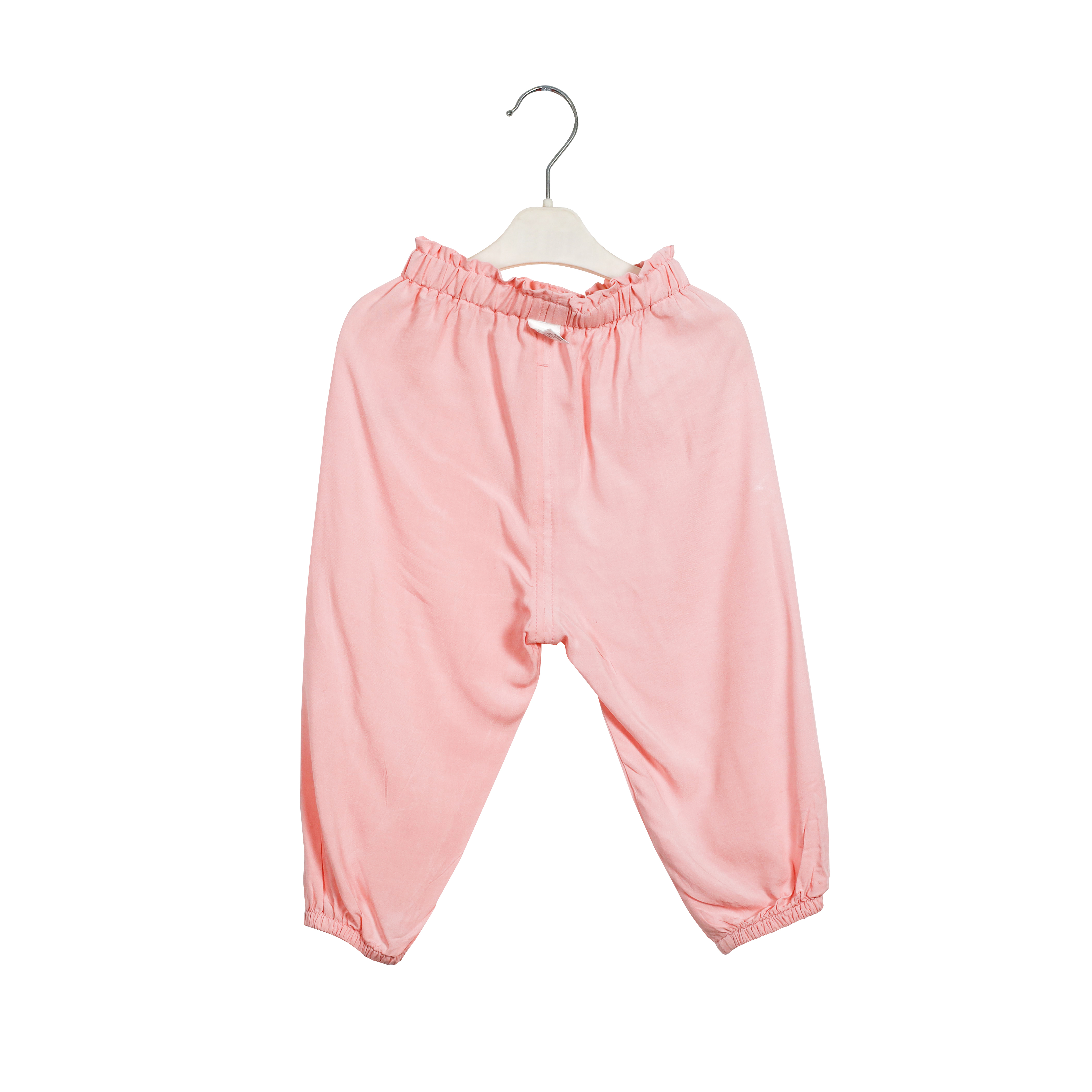 Spring Autumn Fashion Popular Elastic Waistband Pink Pant for Girls
