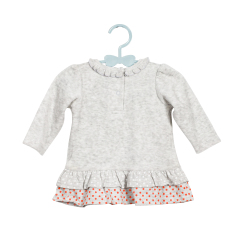 Spring/Autumn Hoodie with Giraffe Embroidery Skirt with DOT Print Hem for Girls