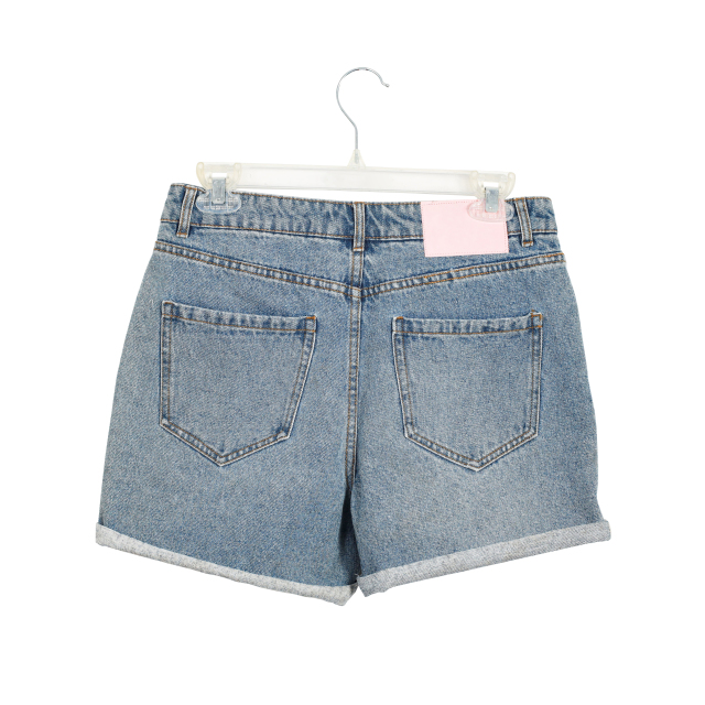 Summer Fashion Popular Rolled-Edge Denim Short for Girls