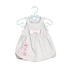 Summer Trend New Fashion Sleeveless Bow Design Embroidery Element Jumper for Girls