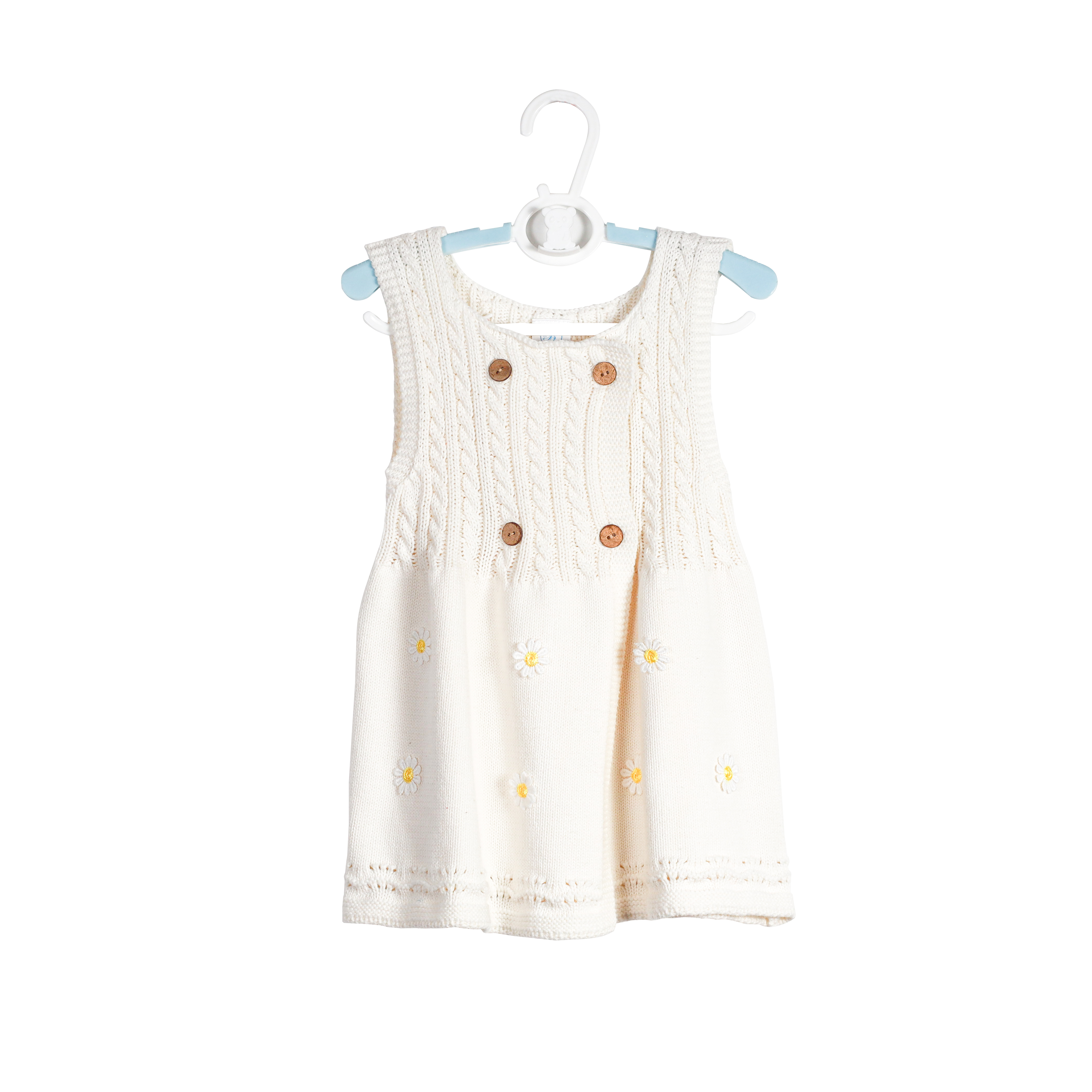 Spring Autumn Popular White Floral Knitted Jumper for Girls
