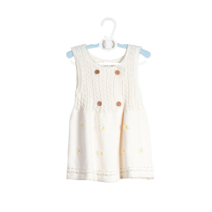 Spring Autumn Popular White Floral Knitted Jumper for Girls
