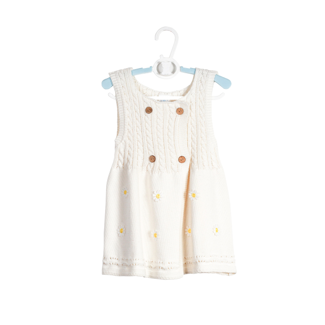 Spring Autumn Popular White Floral Knitted Jumper for Girls