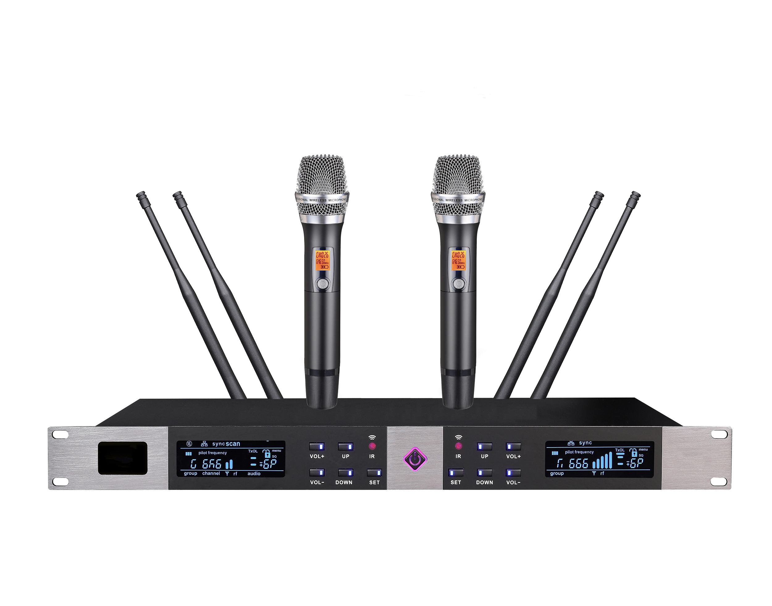 I98 Wireless Microphone Metal Dual Professional Uhf Cordless Dynamic