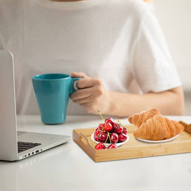 Bamboo Serving Tray with 2 Handles