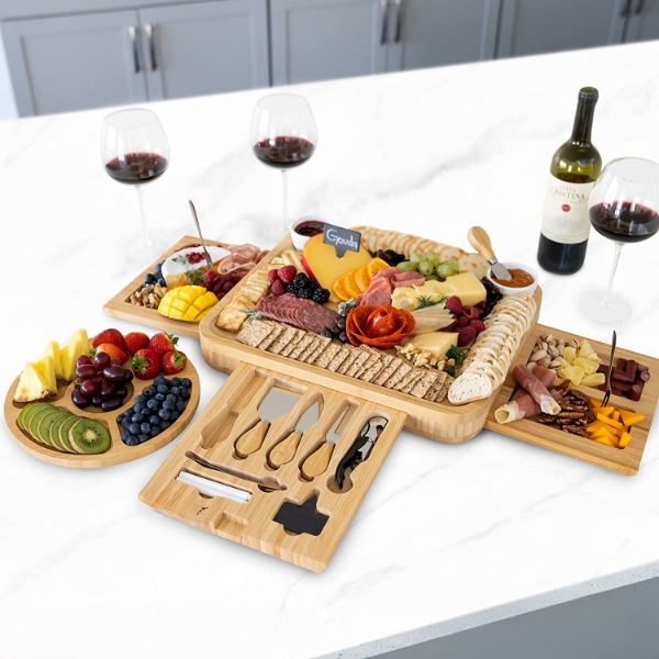 Bamboo Cheese Boards Charcuterie Boards Set