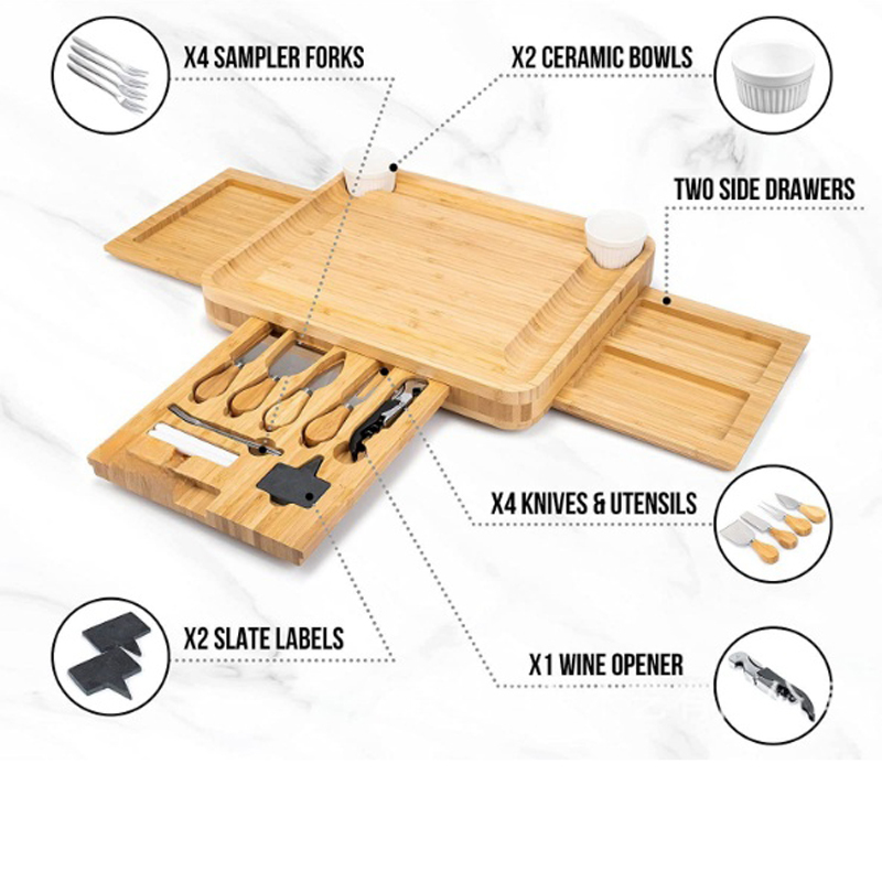 Bamboo Cheese Boards Charcuterie Boards Set