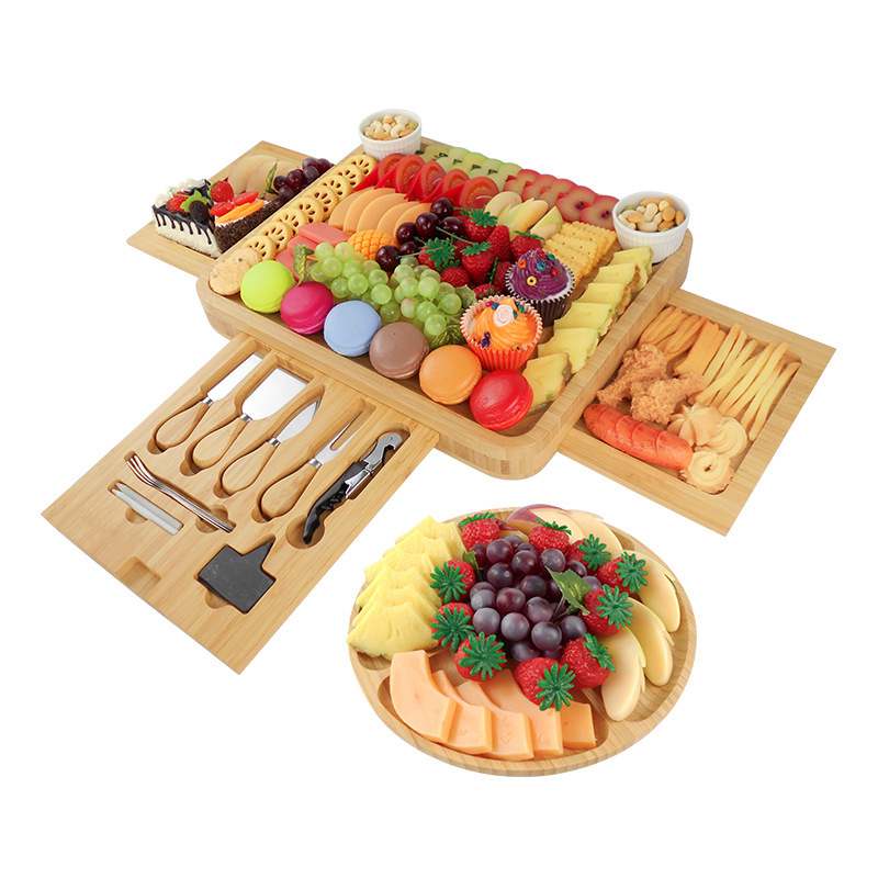 Bamboo Cheese Boards Charcuterie Boards Set
