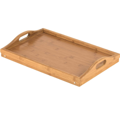Large Bamboo Breakfast Tray with Folding Legs and Handles