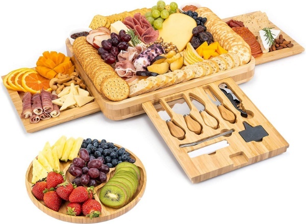 Bamboo Cheese Boards Charcuterie Boards Set