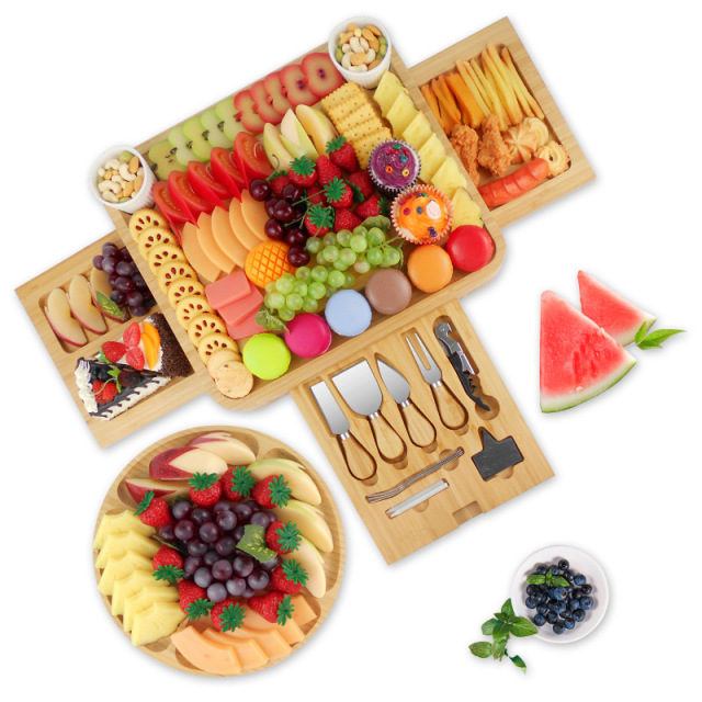 Bamboo Cheese Boards Charcuterie Boards Set