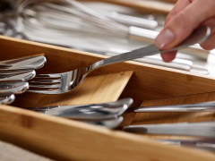 Bamboo Silverware Drawer Organizer