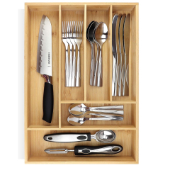 Bamboo Kitchen Drawer Organizer Utensil Organizer Silverware Holder Cutlery Organizer