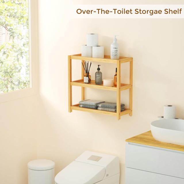 3 Tier Bamboo Storage Shelf Bathroom Countertop Organizer