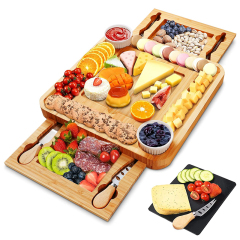Kitchen Charcuterie Boards Gift Set Bamboo Cheese Board Set