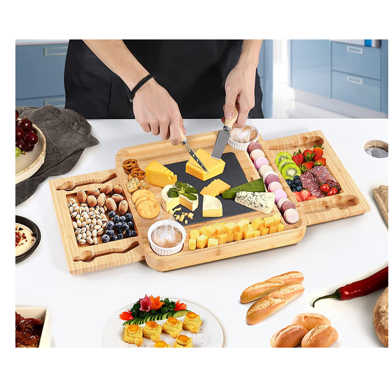 Kitchen Charcuterie Boards Gift Set Bamboo Cheese Board Set