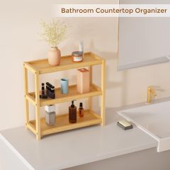 3 Tier Bamboo Storage Shelf Bathroom Countertop Organizer