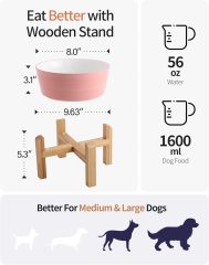 Bamboo Dog Bowl Stand