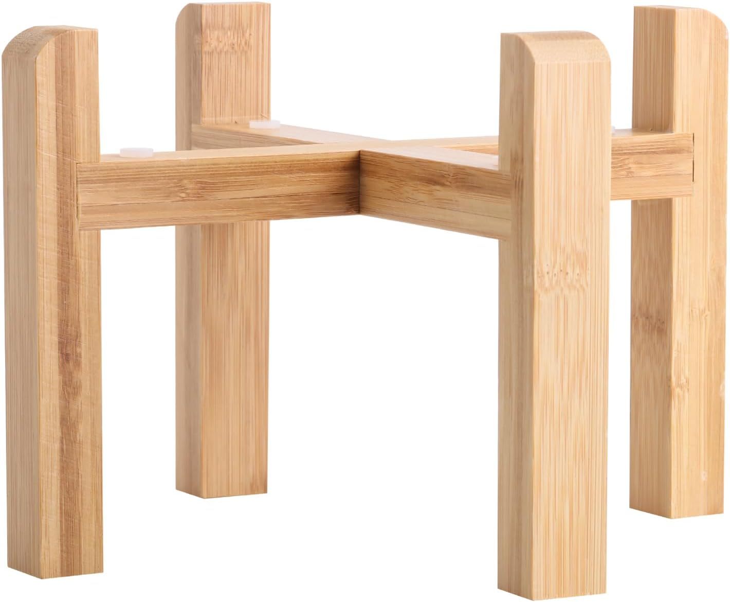 Bamboo Dog Bowl Stand