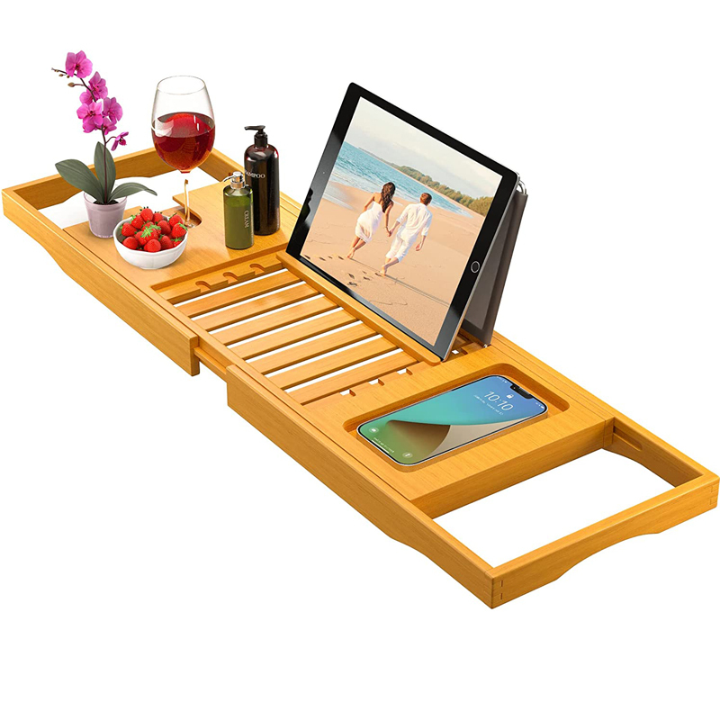 Luxury Bathtub Caddy Tray Bamboo Bathtub Tray Caddy