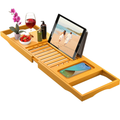 Luxury Bathtub Caddy Tray Bamboo Bathtub Tray Caddy