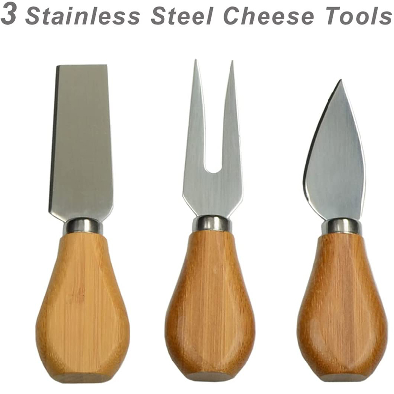 Folding 18 Inch Round Bamboo Rotating Charcuterie Board Set