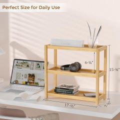 3 Tier Bamboo Storage Shelf Bathroom Countertop Organizer