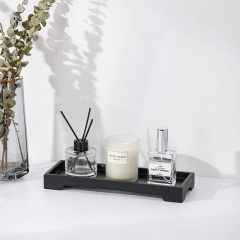Black Bamboo Organizer Tray for Bathroom Counter