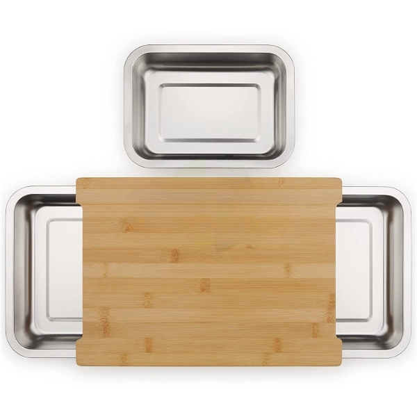 Bamboo Cutting Board with Containers