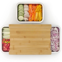 Bamboo Cutting Board with Containers