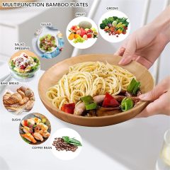 Set of 3  Bamboo Plates 7.5Inch Round Bamboo Plates