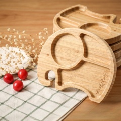Elephant-Shaped Bamboo Plate