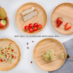 Set of 3  Bamboo Plates 7.5Inch Round Bamboo Plates