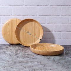 Set of 3  Bamboo Plates 7.5Inch Round Bamboo Plates