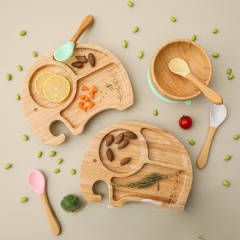Elephant-Shaped Bamboo Plate