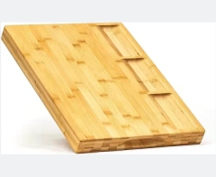 Large Bamboo Chopping Board with Built-In 3 Compartments
