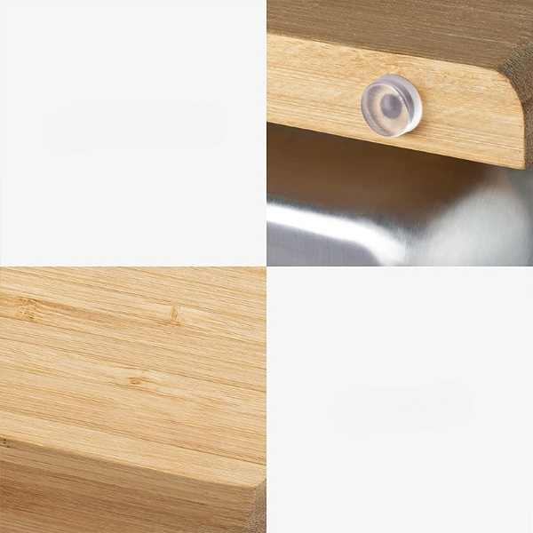 Bamboo Cutting Board with 2pcs Stainless Steel Containers