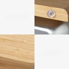 Bamboo Cutting Board with 2pcs Stainless Steel Containers