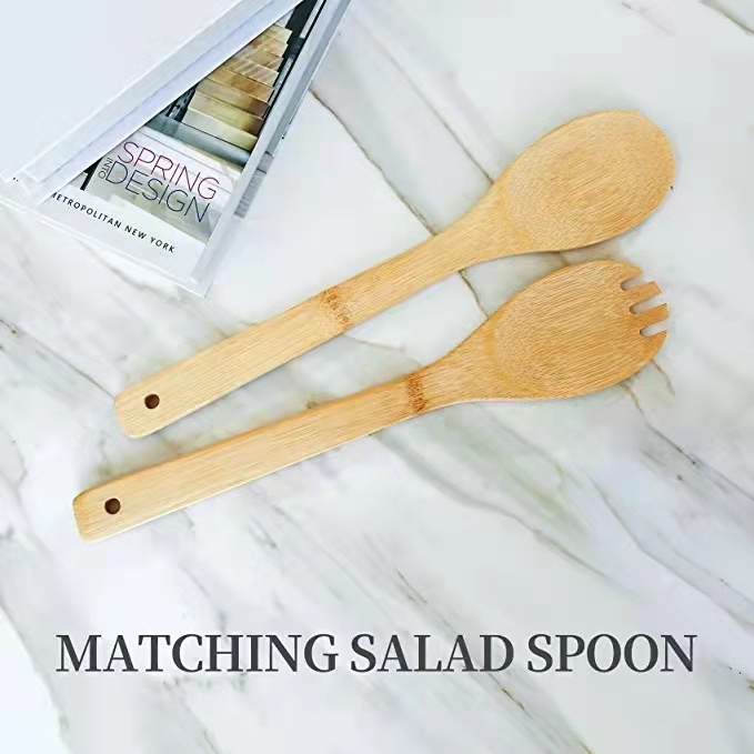 Bamboo cutting board set of 3 with spoons