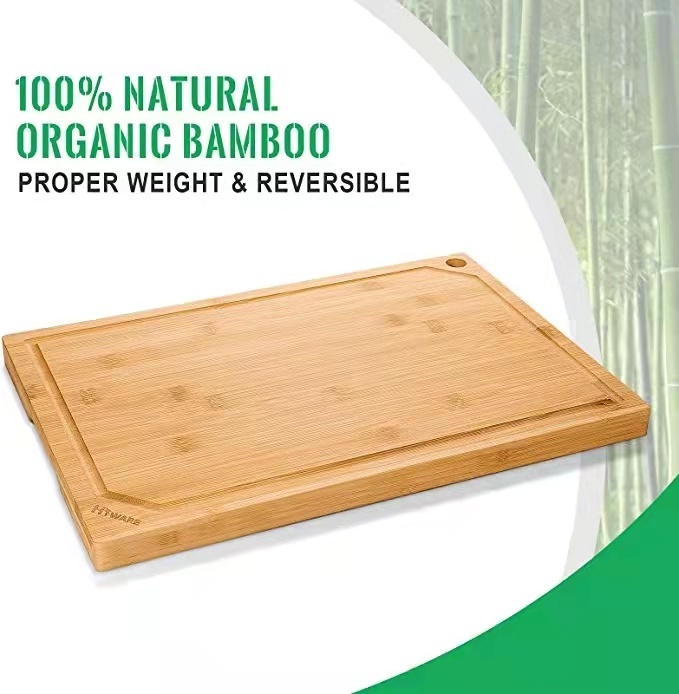 Heavy duty bamboo cutting boards with juice groove