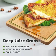 Bamboo chopping board with handle and juice groove