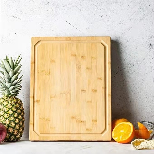 Large Bamboo Chopping Board with Built-In 3 Compartments